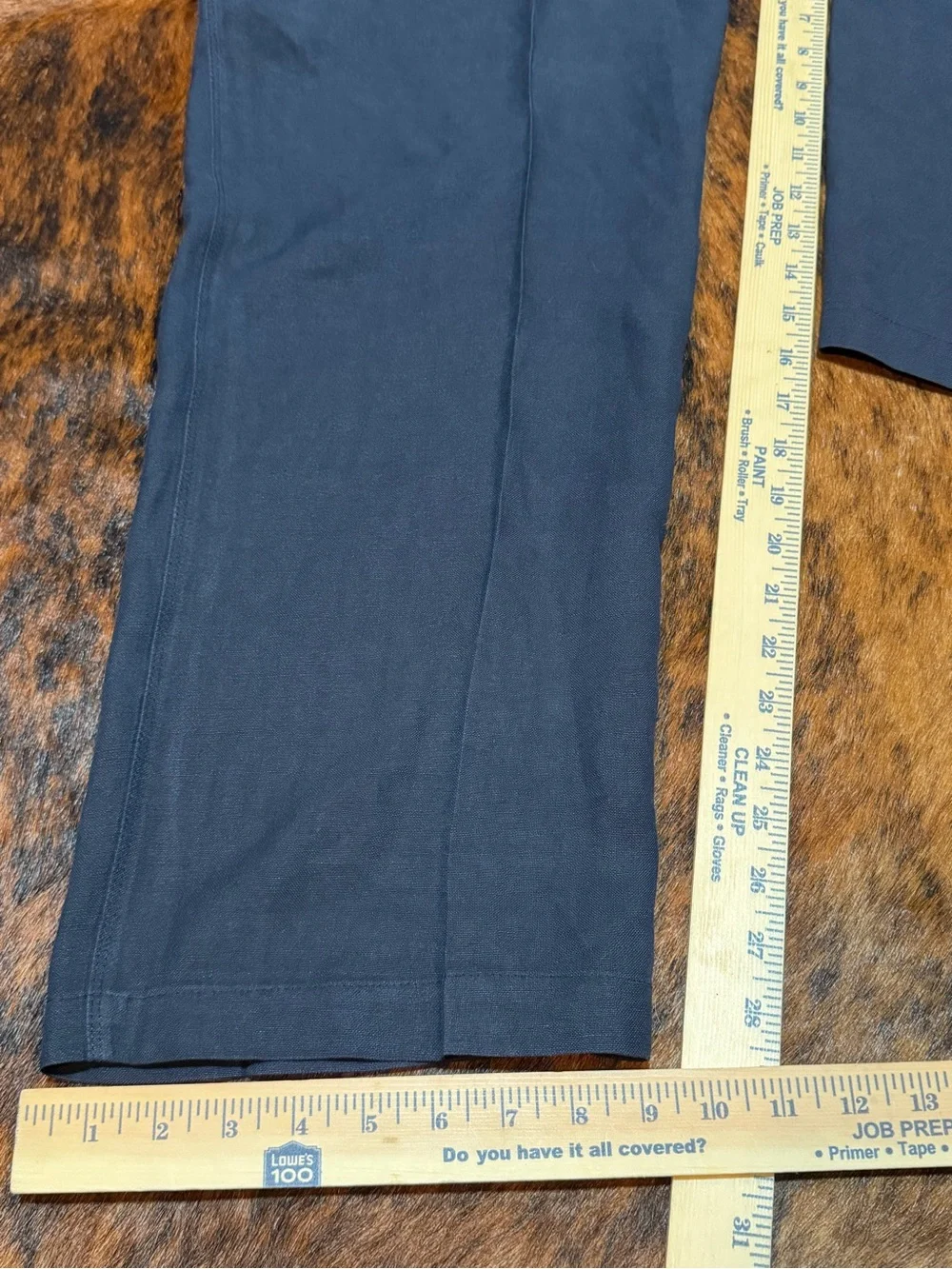 36X29 Tommy Bahama Pants Black Mulberry Flat Front Linen 61% Silk 39% Trousers